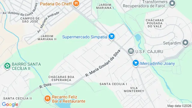 Mapa do bairro Jardim Santa Cecília I, São José dos Campos - SP