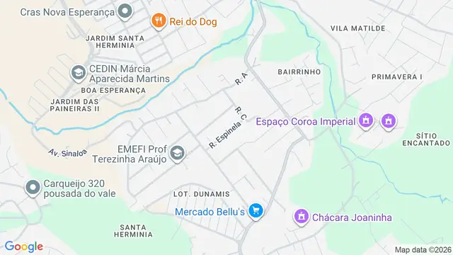 Mapa do bairro Jardim Santa Hermínia, São José dos Campos - SP