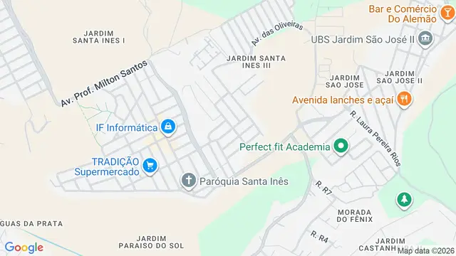 Mapa do bairro Jardim Santa Inês III, São José dos Campos - SP