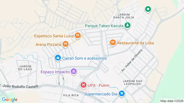 Mapa do bairro Jardim Santa Luzia, São José dos Campos - SP