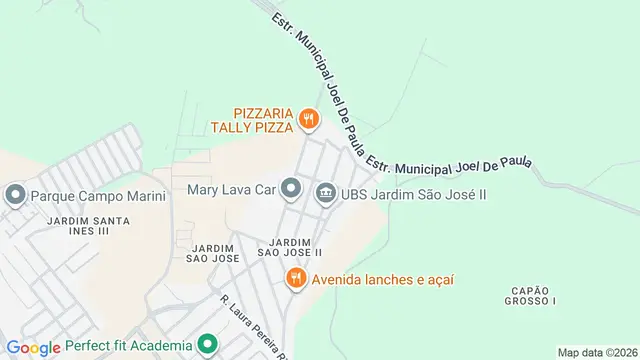 Mapa do bairro Jardim São José II, São José dos Campos - SP
