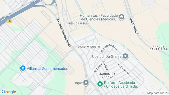 Mapa do bairro Jardim Souto, São José dos Campos - SP