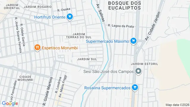 Mapa do bairro Jardim Sul, São José dos Campos - SP