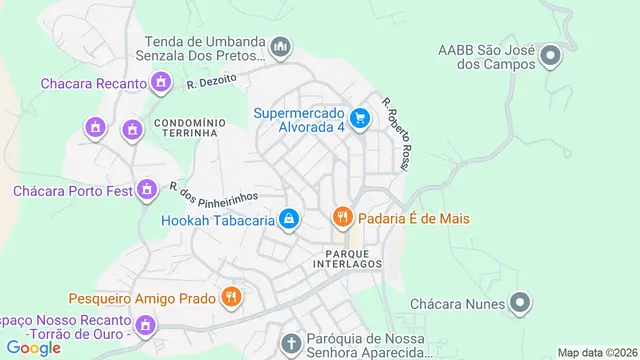 Mapa do bairro Jardim Torrão de Ouro, São José dos Campos - SP