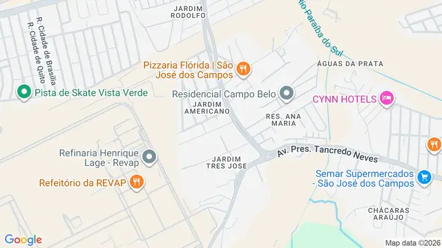 Mapa do bairro Jardim Três José, São José dos Campos - SP