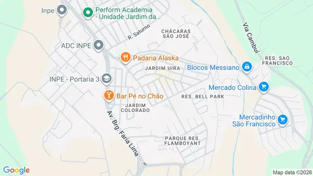 Mapa do bairro Jardim Uirá, São José dos Campos - SP