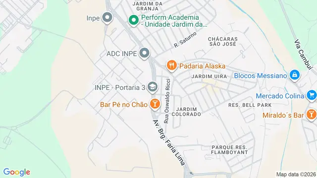 Mapa do bairro Parque Martim Cererê, São José dos Campos - SP