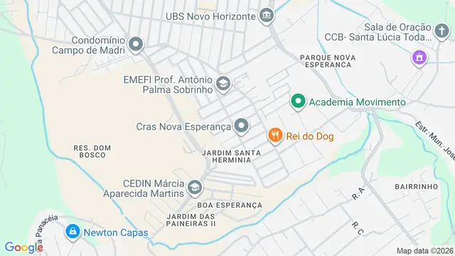Mapa do bairro Parque Nova Esperança, São José dos Campos - SP