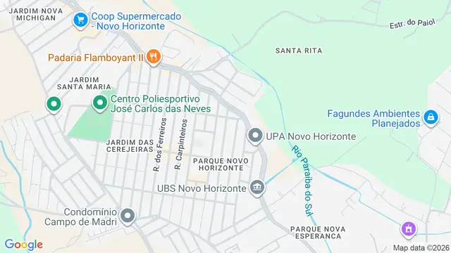 Mapa do bairro Parque Novo Horizonte, São José dos Campos - SP