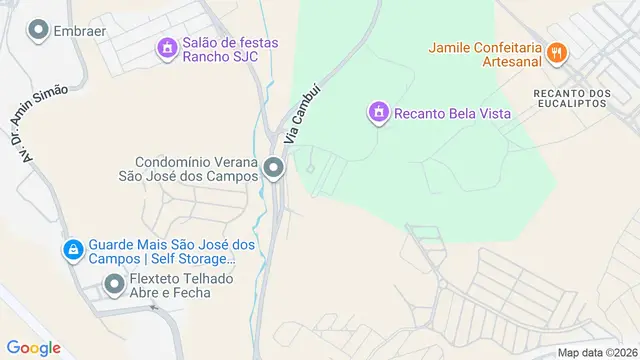 Mapa do bairro Recanto dos Eucaliptos, São José dos Campos - SP
