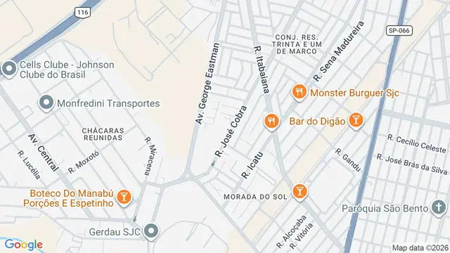 Mapa do bairro Recanto dos Pinheiros, São José dos Campos - SP