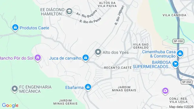 Mapa do bairro Residencial Alto dos Ypês, São José dos Campos - SP