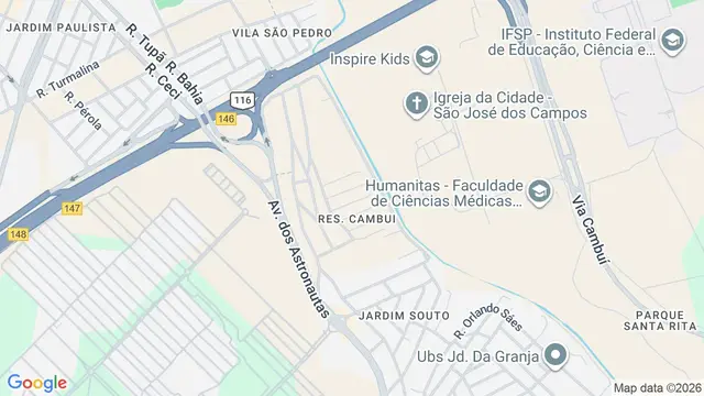 Mapa do bairro Residencial Cambuí, São José dos Campos - SP