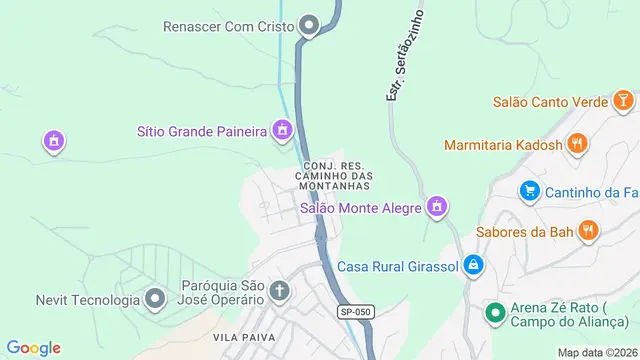 Mapa do bairro Residencial Caminho das Montanhas, São José dos Campos - SP