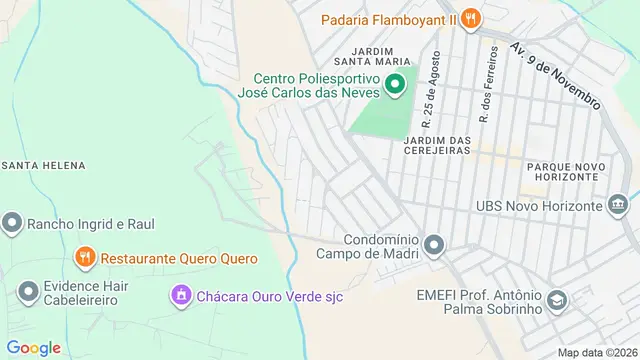Mapa do bairro Residencial Dom Bosco, São José dos Campos - SP