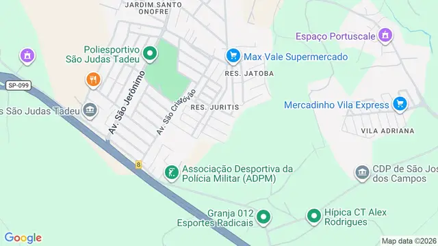 Mapa do bairro Residencial Juritis, São José dos Campos - SP