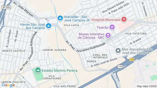 Mapa do bairro Residencial Planalto, São José dos Campos - SP