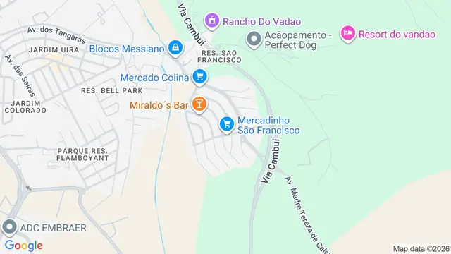 Mapa do bairro Residencial São Francisco, São José dos Campos - SP