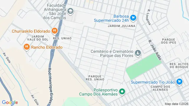 Mapa do bairro Residencial União, São José dos Campos - SP