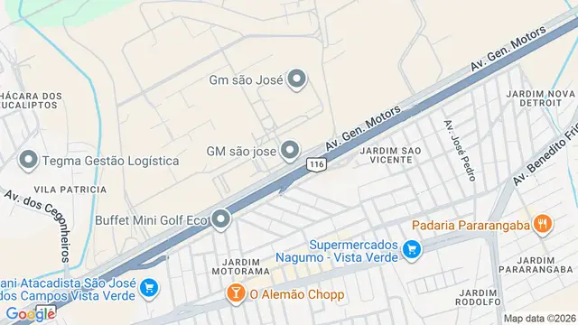 Mapa do bairro Ronda, São José dos Campos - SP