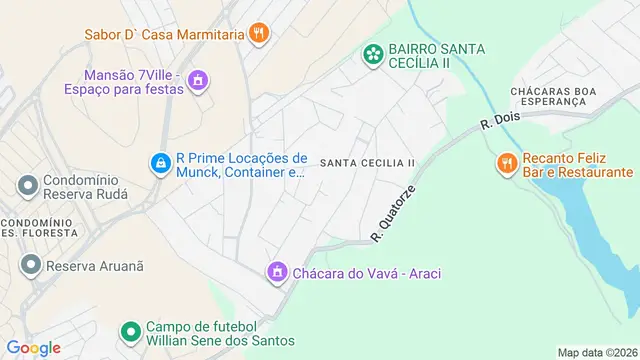 Mapa do bairro Santa Cecília II, São José dos Campos - SP