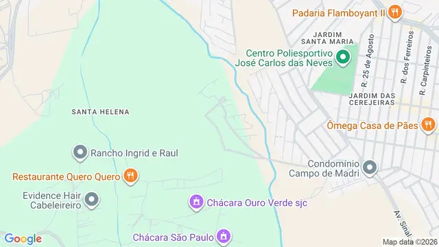 Mapa do bairro Santa Helena, São José dos Campos - SP