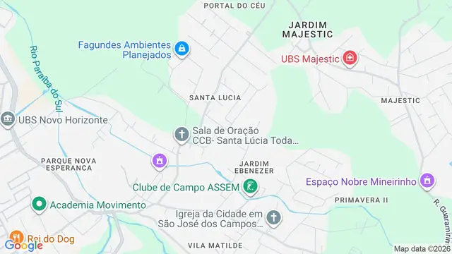Mapa do bairro Santa Rita, São José dos Campos - SP