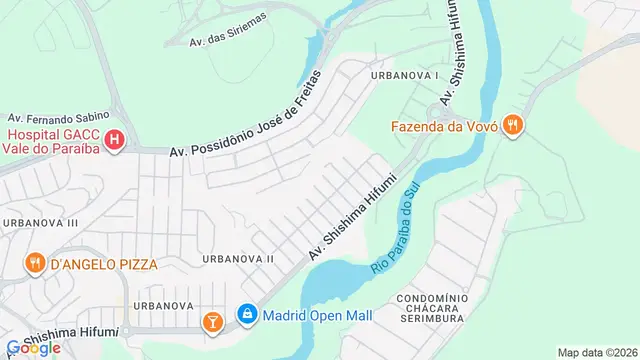 Mapa do bairro Urbanova I, São José dos Campos - SP