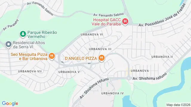 Mapa do bairro Urbanova III, São José dos Campos - SP