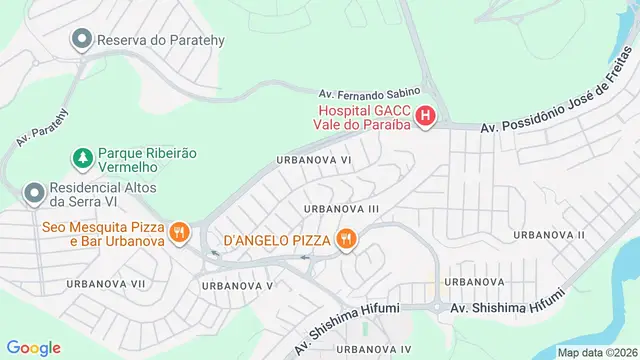 Mapa do bairro Urbanova VI, São José dos Campos - SP