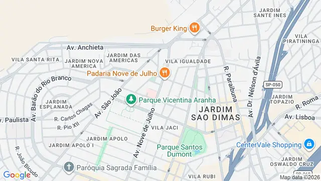 Mapa do bairro Vila Adyana, São José dos Campos - SP