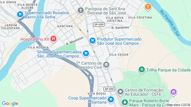 Mapa do bairro Vila Alexandrina, São José dos Campos - SP