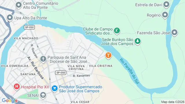 Mapa do bairro Vila Cristina, São José dos Campos - SP