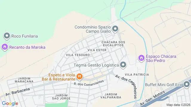 Mapa do bairro Vila Ester, São José dos Campos - SP
