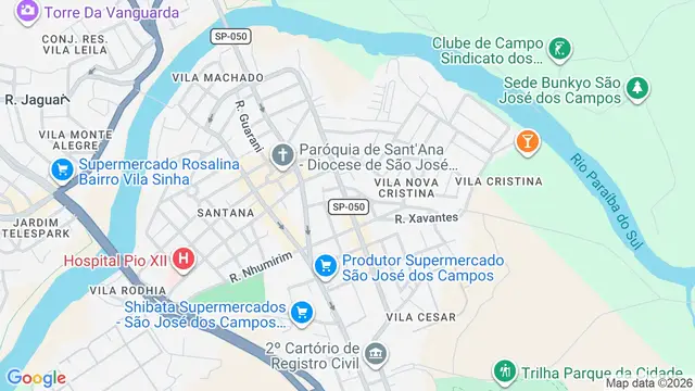 Mapa do bairro Vila Jaci, São José dos Campos - SP