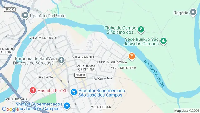 Mapa do bairro Vila Nova Cristina, São José dos Campos - SP