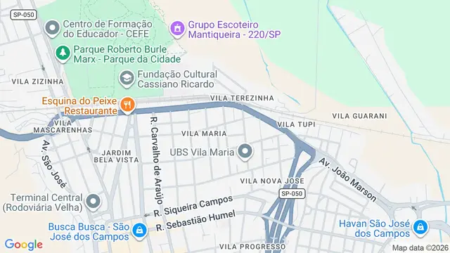 Mapa do bairro Vila Nova São José, São José dos Campos - SP