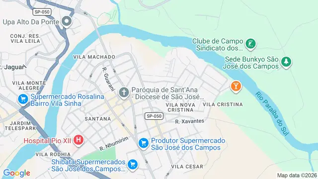 Mapa do bairro Vila Rangel, São José dos Campos - SP