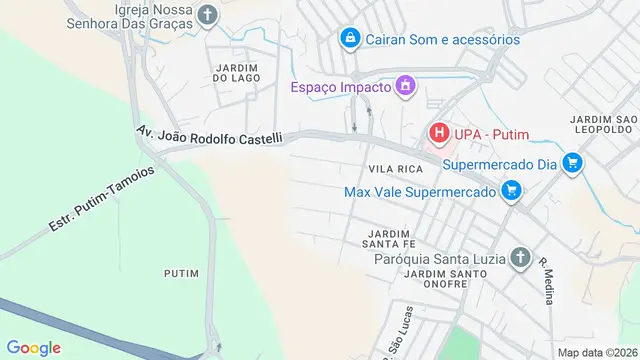 Mapa do bairro Vila Rica, São José dos Campos - SP