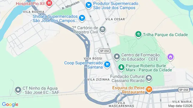 Mapa do bairro Vila Rossi, São José dos Campos - SP