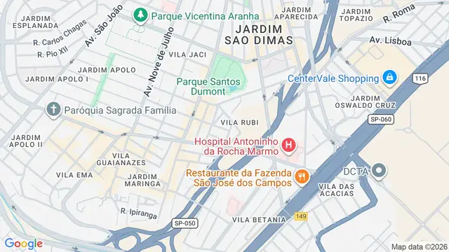 Mapa do bairro Vila Rubi, São José dos Campos - SP