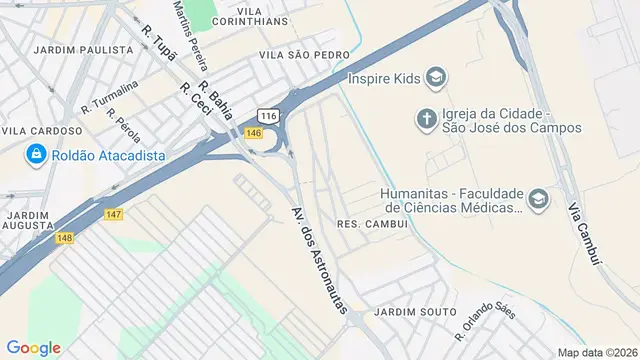 Mapa do bairro Vila São Benedito, São José dos Campos - SP