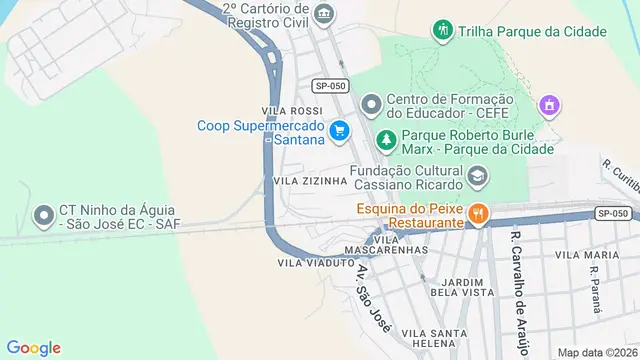 Mapa do bairro Vila Zizinha, São José dos Campos - SP